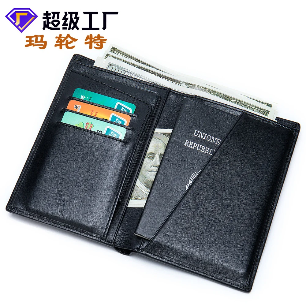 

Business top leather multi Card Wallet passport Bag NEW LEATHER PASSPORT clip men's zero wallet 8989