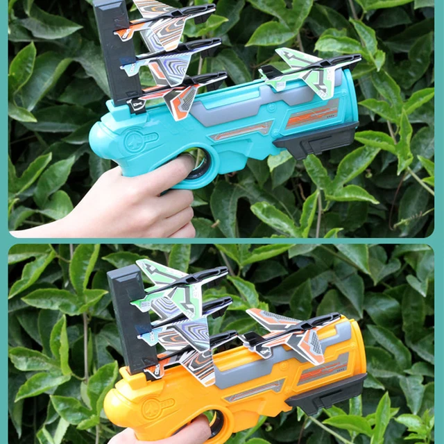 Airplane Launcher Toy Catapult Plane Gun Toy Airplane Aircraft for Children plane Catapult Gun Shooting Game Outdoor Sport Toys 5