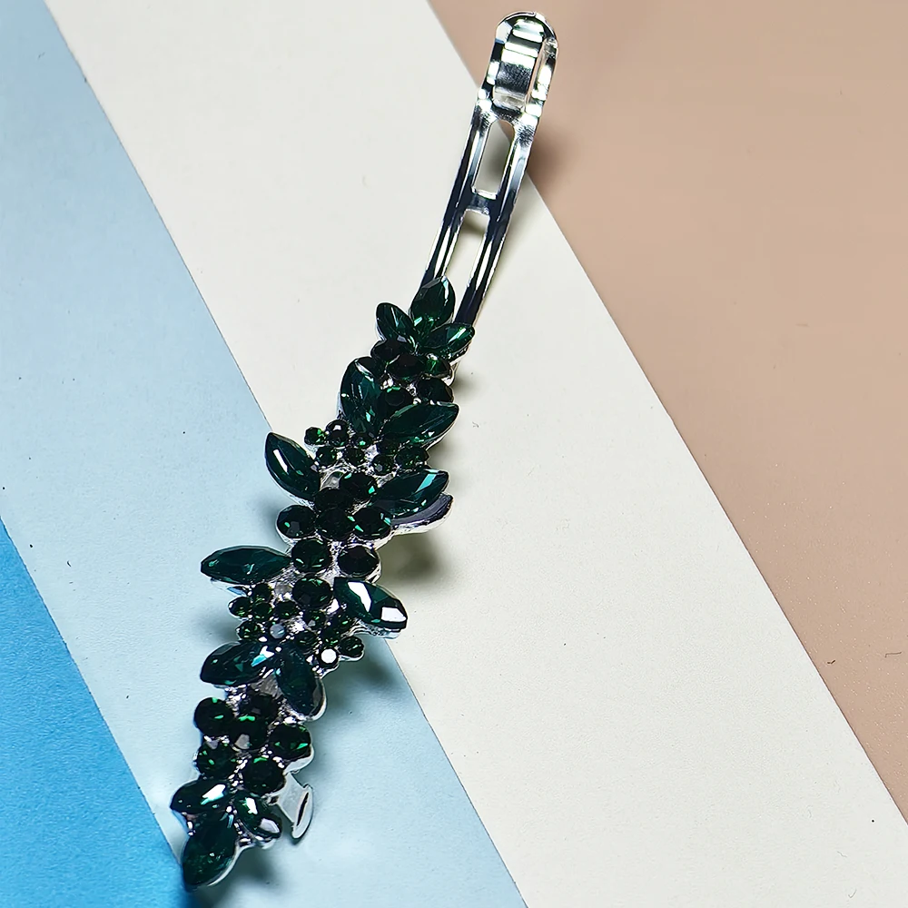 Sparkling Wedding Emerald Green Hair Clip For Bride