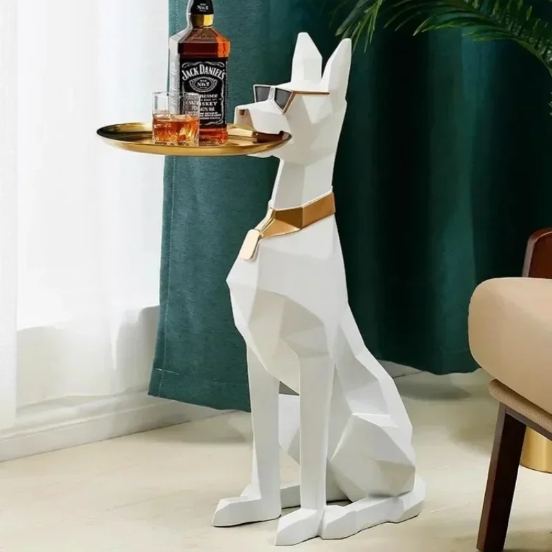 Large Doberman Figure Side Table Oversize Doberman Statue