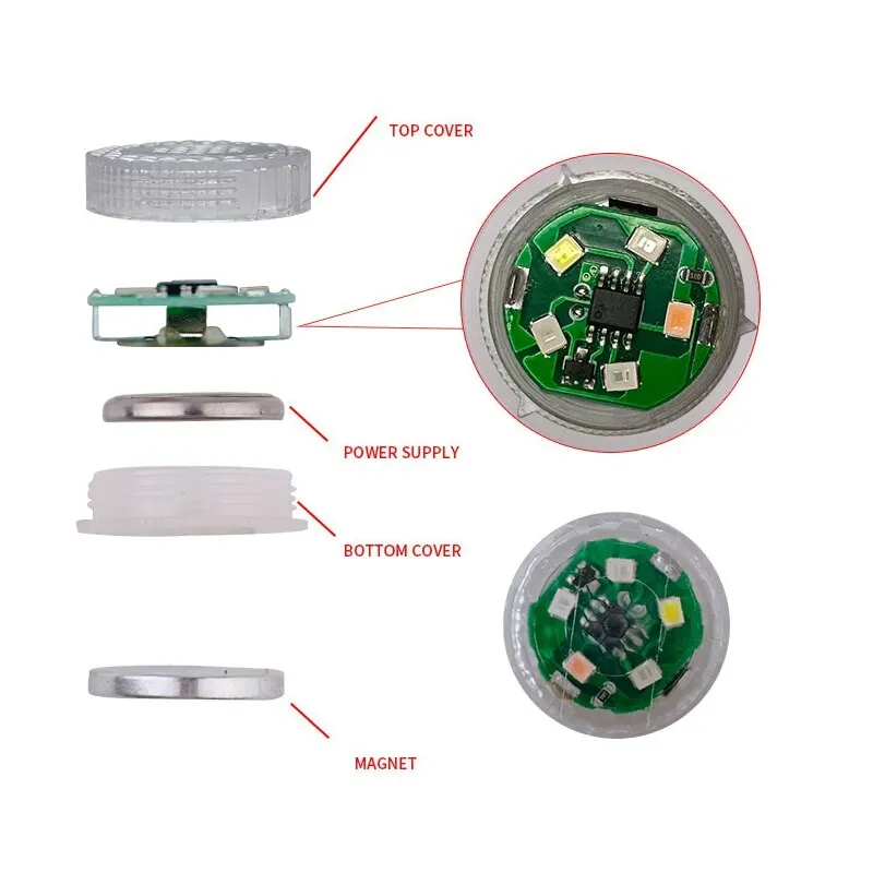 2PCS Wireless Car Door Light Warning Light Anti-collision Sensor Strobe Flashing Alarm Lights Universal Turn Signal Safety Lamps