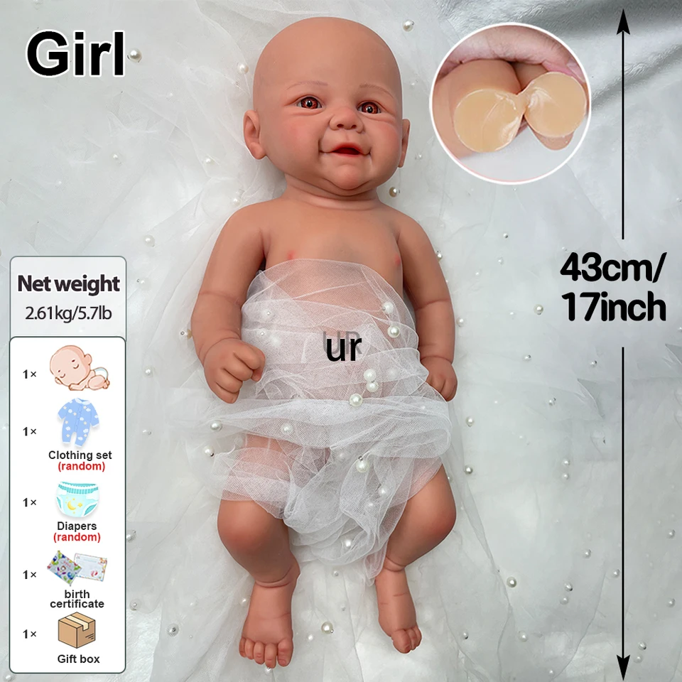 女の子のための完全なプラチナシリコンベビードール,手作りの絵