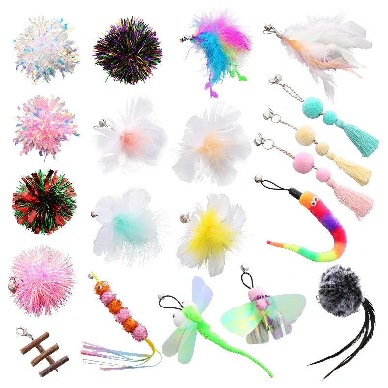 Cat Toy Stick Feather Pet Cat Toy Feather Rod Cat Diy Toy Stick