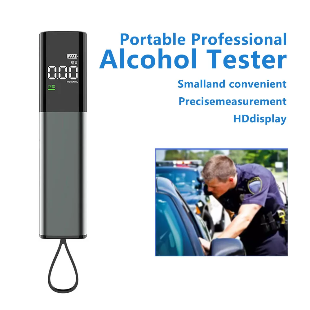 Alcohol Tester Professional High Sensitivity Breathalyzer Type-C Charging LED Display Portable Breathalyzer
