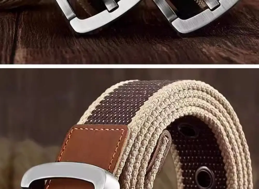 Modischer und trend iger Canvas-Gürtel Herren-und Damen gürtel Freizeit gürtel Student Jugend Cargo hose Nadel schnalle breite neutrale Gürtel – Detail 2