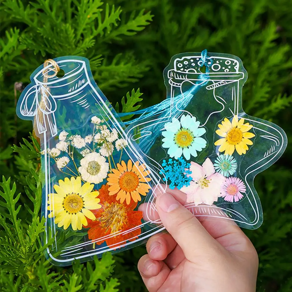 Bookmarks Stationery Supplies Floral Painting Bookmark Retro Flower Bookmark 20Pcs Dried Flower Bookmarks DIY Decorations
