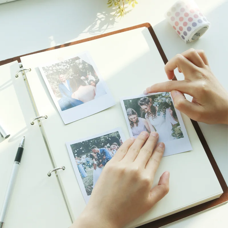 Loose Leaf Wedding Guestbook Hot Stamping Signature Guest Books A4 Marriage Anniversary Photo Album Wedding Keepsake