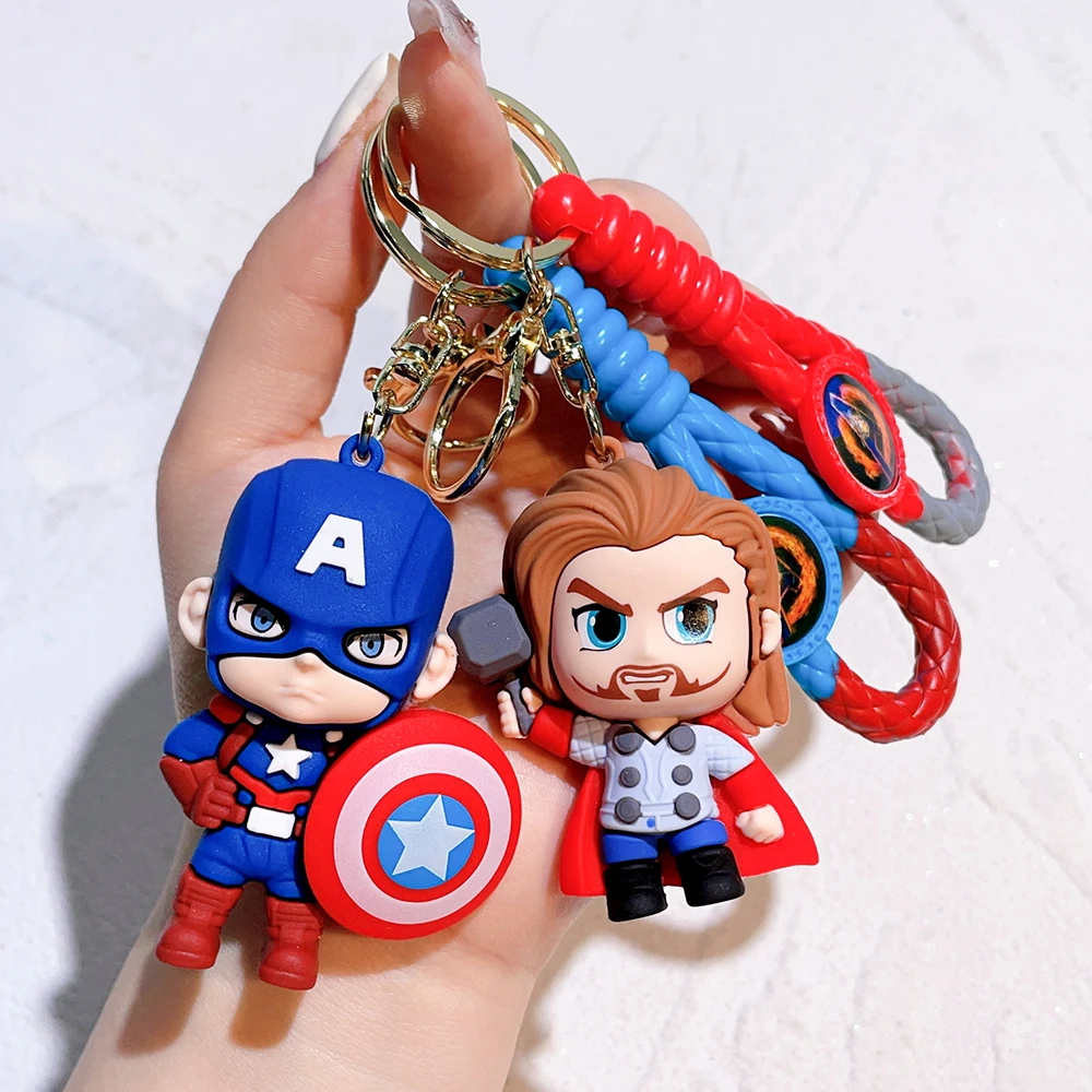 Marvel Cartoon The Avengers Keychain Spiderman Iron Man Captain