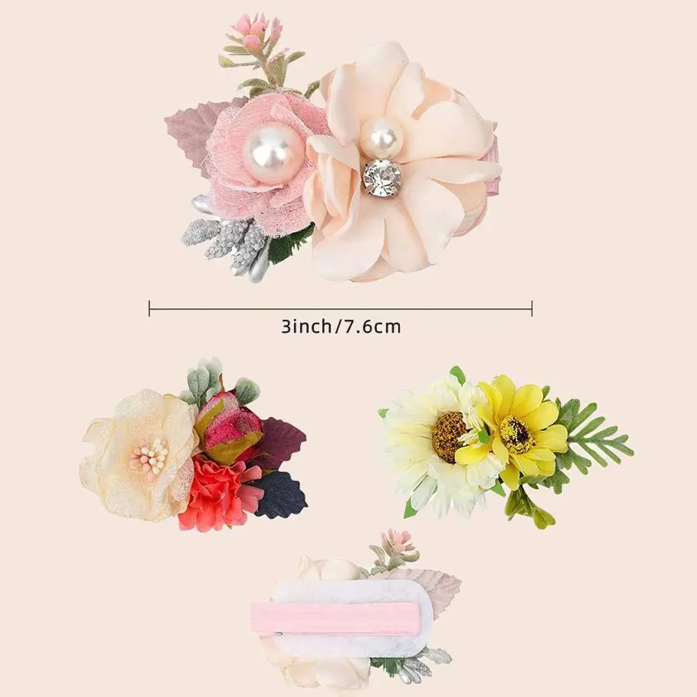 

Hair Accessories Sweet Hairpins Embroidery Children Kids Kid BB Clip Pearl Hair Clips Leaves Flower Duckbill Clip