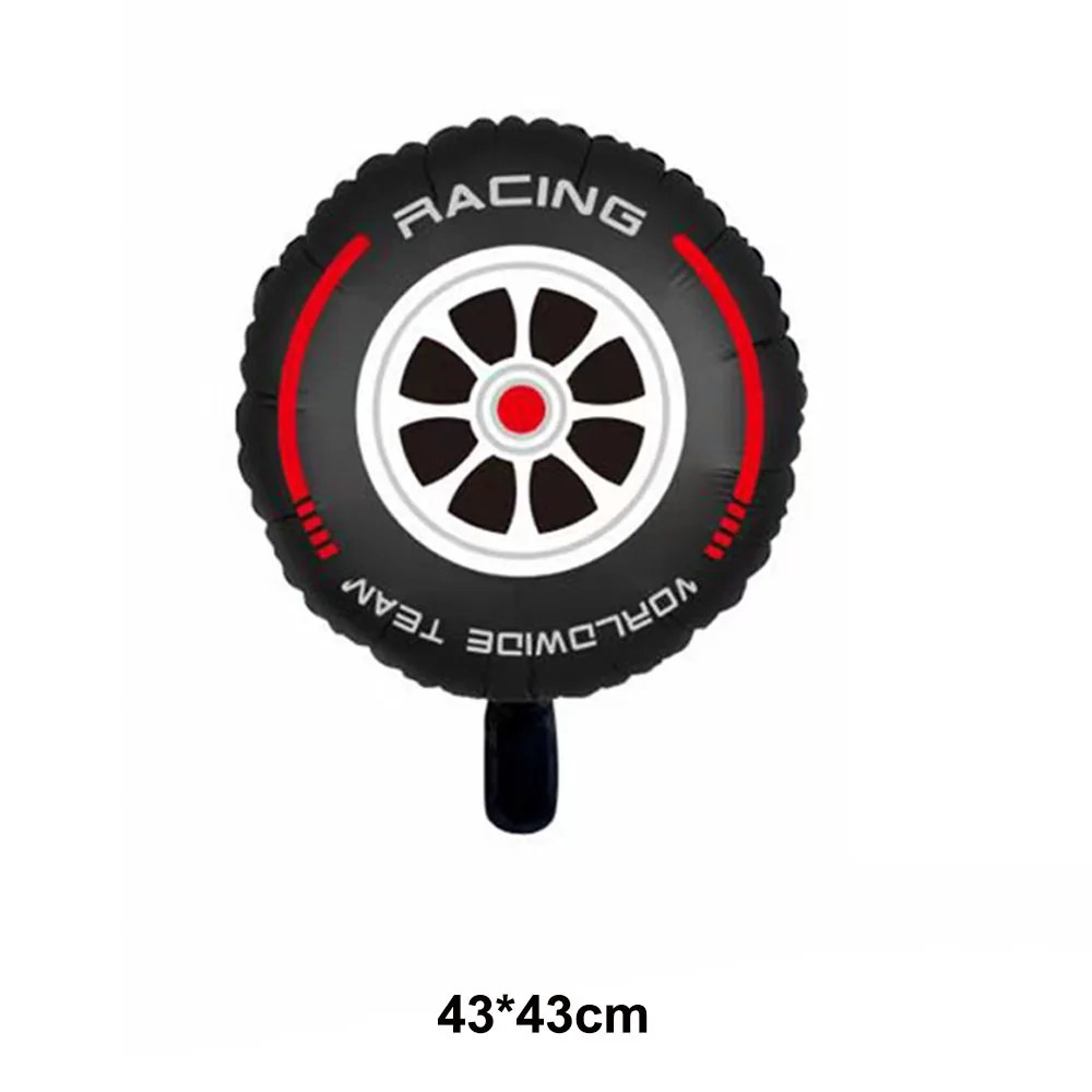thumbnail image 1 of Tubos de PVC inflables para decoración de fiestas de coches de carreras, globos para neumáticos, suministros grandes para fiestas de cumpleaños de coches de carreras, decoración para fiestas de coches, 1 of 5
