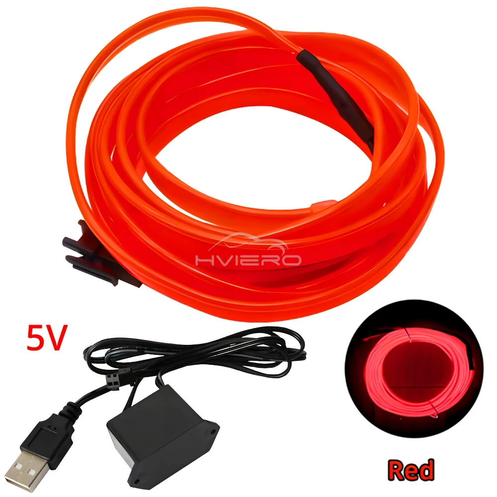 ตัวเลือกสินค้า สายไฟ LED ยืดหยุ่นตกแต่งภายในรถอัตโนมัติ USB
