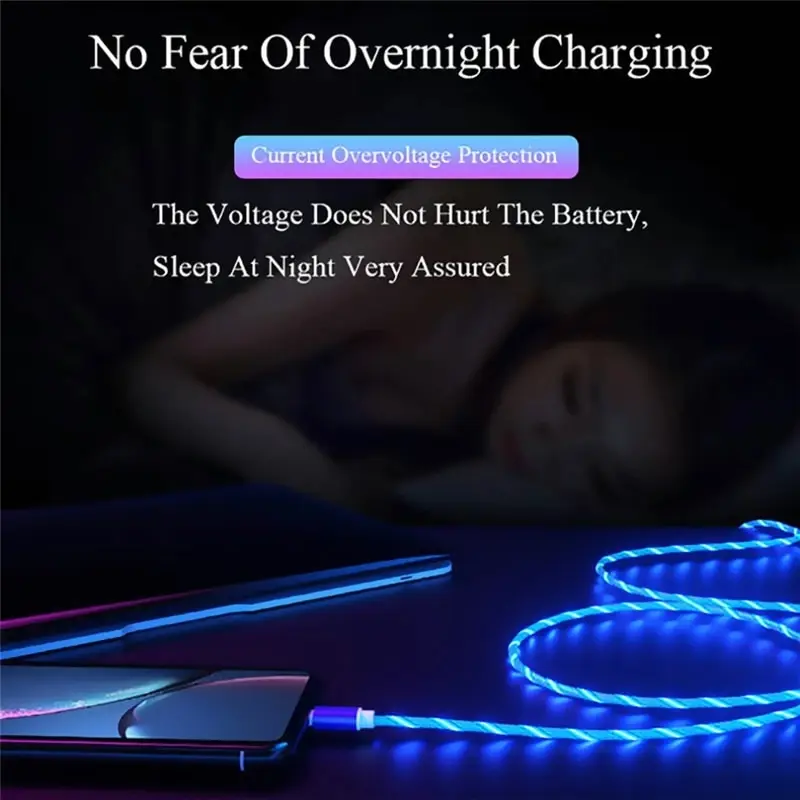 Type C Glowing Cable Mobile Phone Charging Cables LED Light Charger For Samsung Xiaomi iPhone Charge Wire Co - Image 6