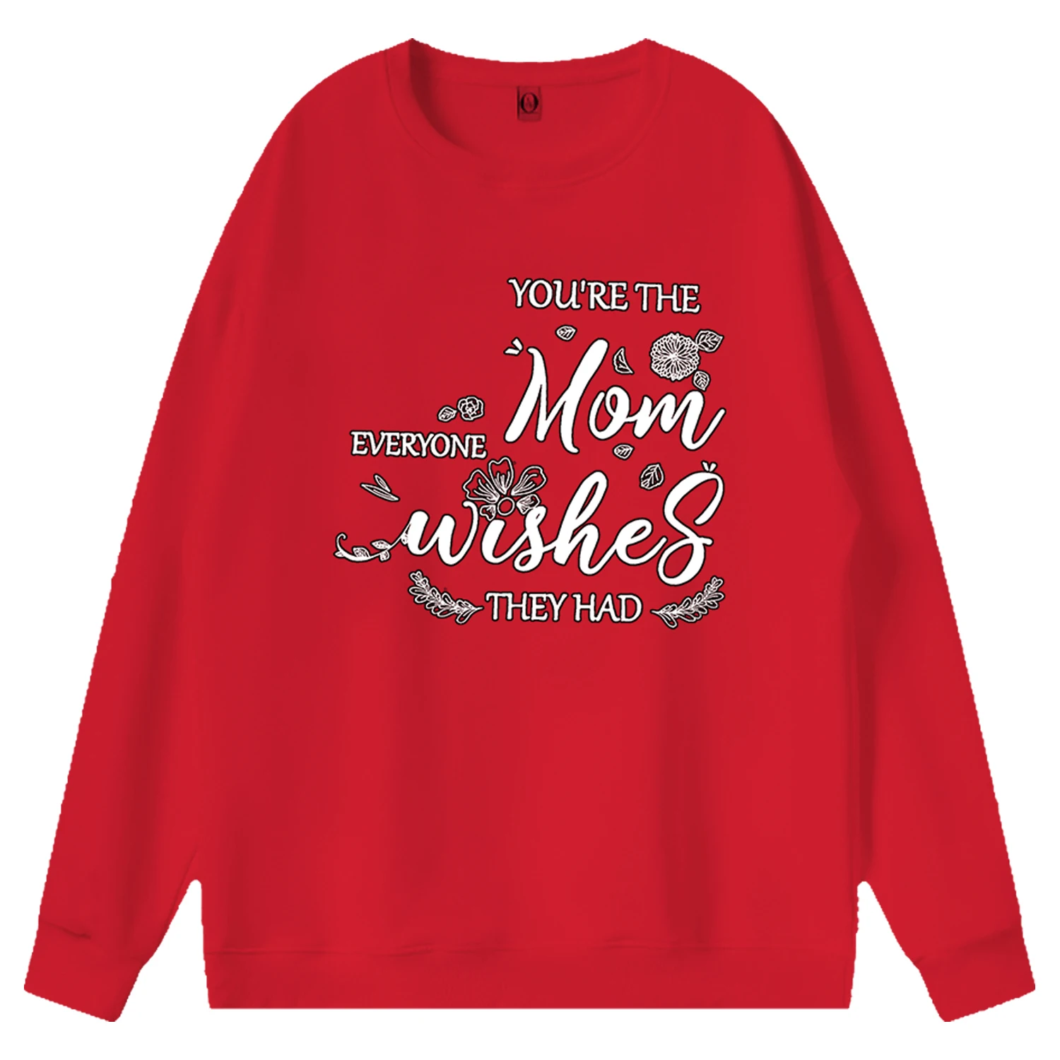 

Mother's Day Hoodies Women Long Sleeve Sweatshirt Mom Wishes Print Oneck Loose Fit Pollover Tops Gifts for Mom