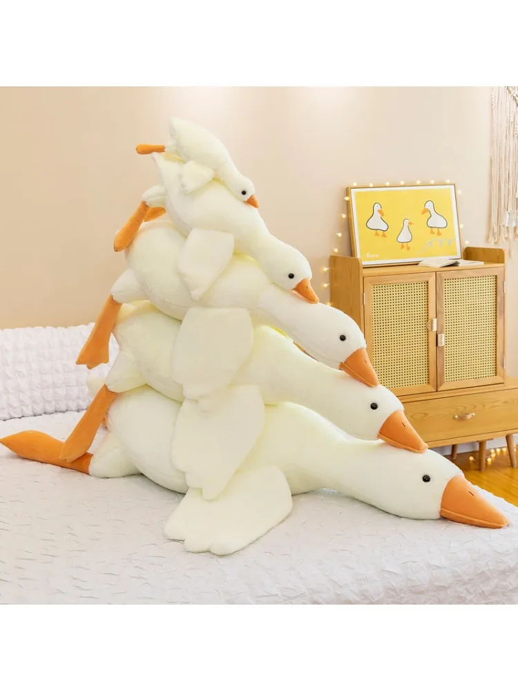 Big White Goose Sleeping Pillow Plush Toy Duck Goose Doll Pillow Bed Bodhi Duck Doll New Year gift 2