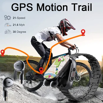 2024 Smart Watch 2 in 1 With Earphone Smartwatch Bluetooth Call Men Watch GPS Track Heart Rate Monitor Play Music SmartWatch 5