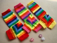 Newest Baby Leg Warmers boy's girls' Legging Tights Rainbow Socks infant toddler ruffle Arm warmers legwarmers 4