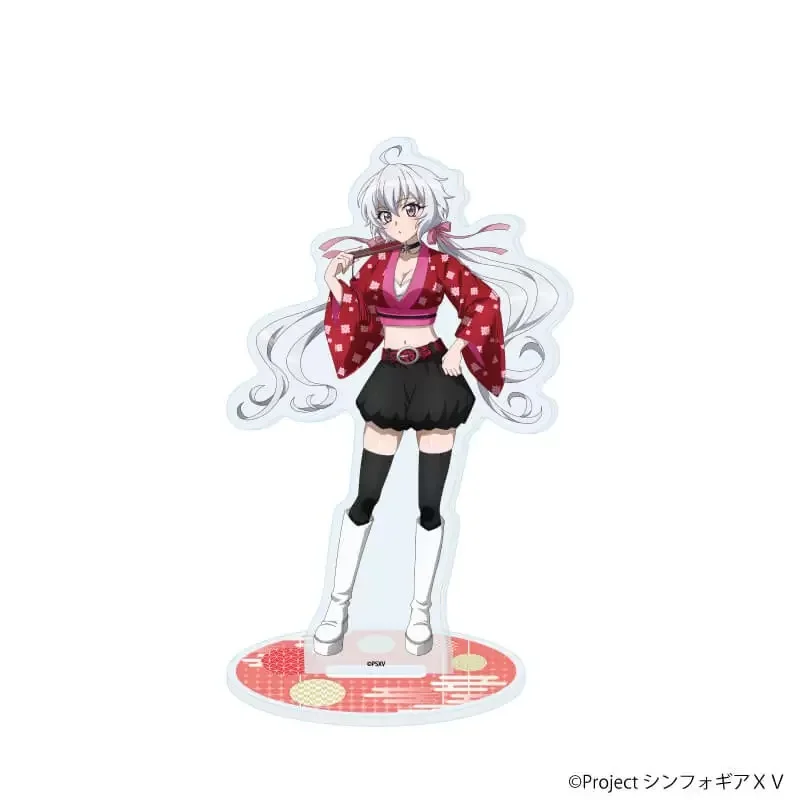 Anime Senki Zessho Symphogear XV Tsubasa Kazanari 기모노 컬렉션 Ver 아크릴 스탠드 모델 플레이트 키체인 데스크 장식
