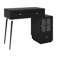 Dressing de chambre à coucher extensible avec tiroir d'angle noir chaise élégante miroir élégant mur de luxe Tocador Maquillaje meubles de maison 6