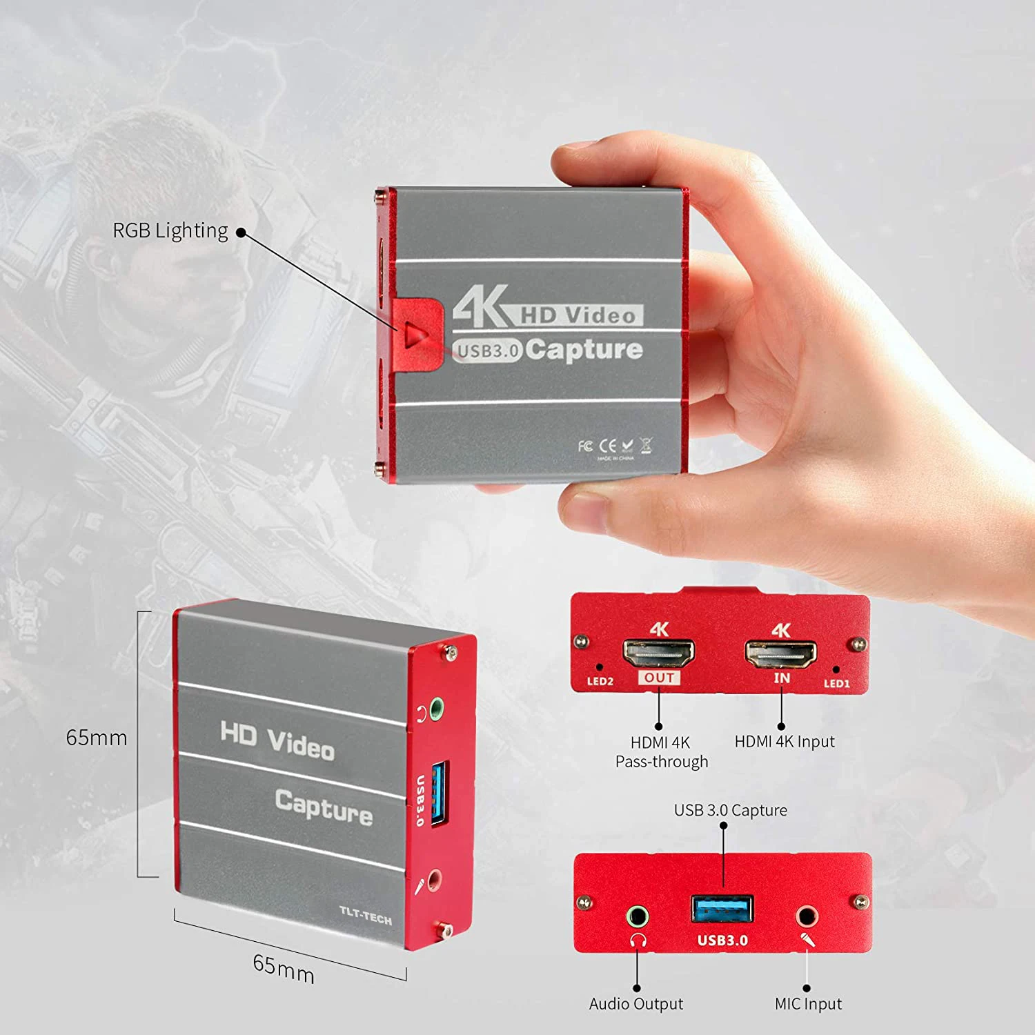 USB3.0 비디오 캡처 4K @ 60Hz 게임 캡처 카드 PS4 닌텐도 스위치 Xbox 카메라