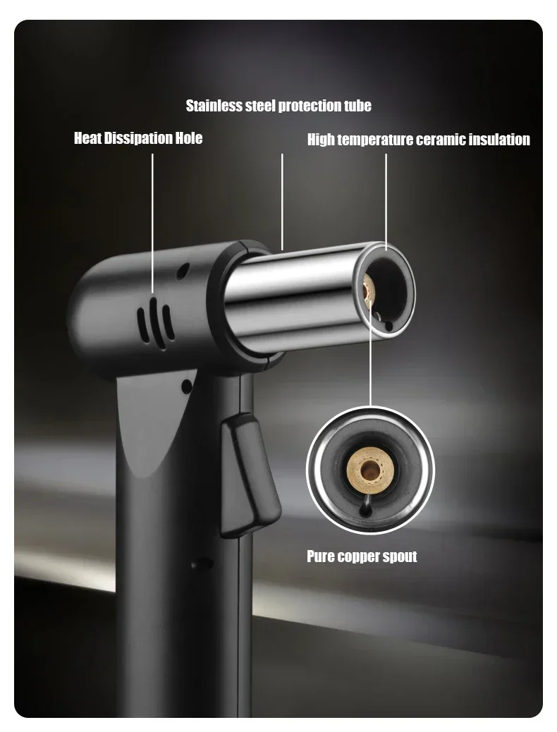 Description Picture 5 of item2024 Sell Hot Large Flame Gun Lighter,Windproof Blue Flame,Adjustable Flame Size,Safe Locking Fire, Outdoor Barbecue Gadgets