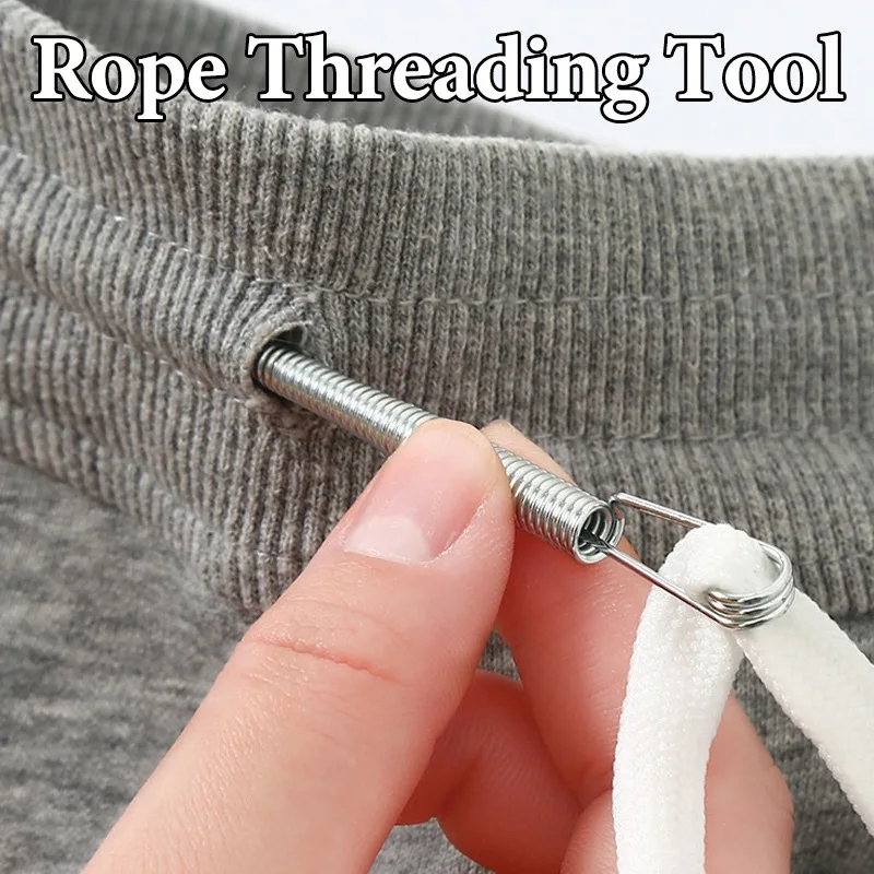 Description Picture 3 of itemBendable Spring Drawstring Threader Clip Pants Hoodies Elastic Band Lace Cord Flexible Drawstring Thread DIY Sewing Accessories
