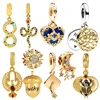 New Gold Plated Series Scarab Snake Phoenix Charm Beads Fit Original 925 Sterling Silver Bracelet DIY Women Fashion Jewelry Gift 1