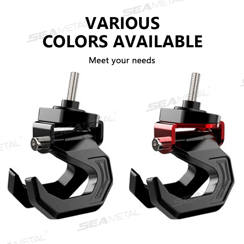 Motorcycle Helmet Double Hooks Aluminum Alloy Bracket Mount Motorbike Scooter Helmet Holder Universal Handfree Hanging Hook
