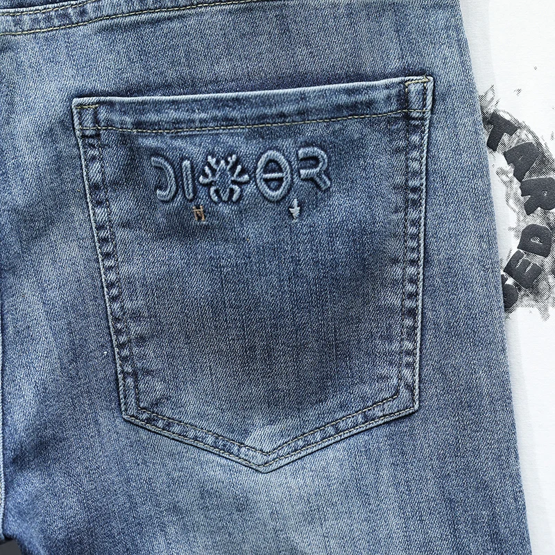 2024Summer New Jeans Men's High Elastic Comfort Trend High-End Washed Soft and Thin Trousers