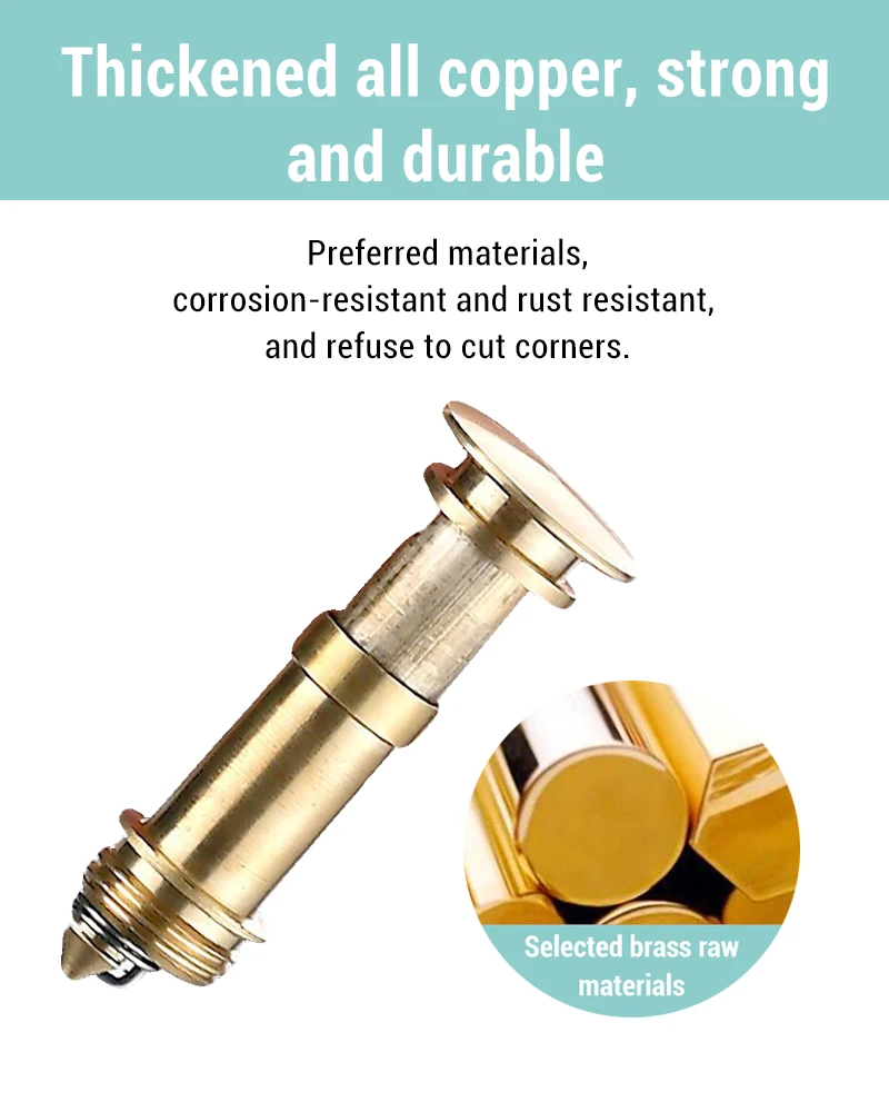 Description Picture 4 of itemUniversal Stainless Steel Pop-Up Bounce Core Basin Drain Filter Hair Catcher Shower Sink Strainer Bath Stopper Bathroom Tool