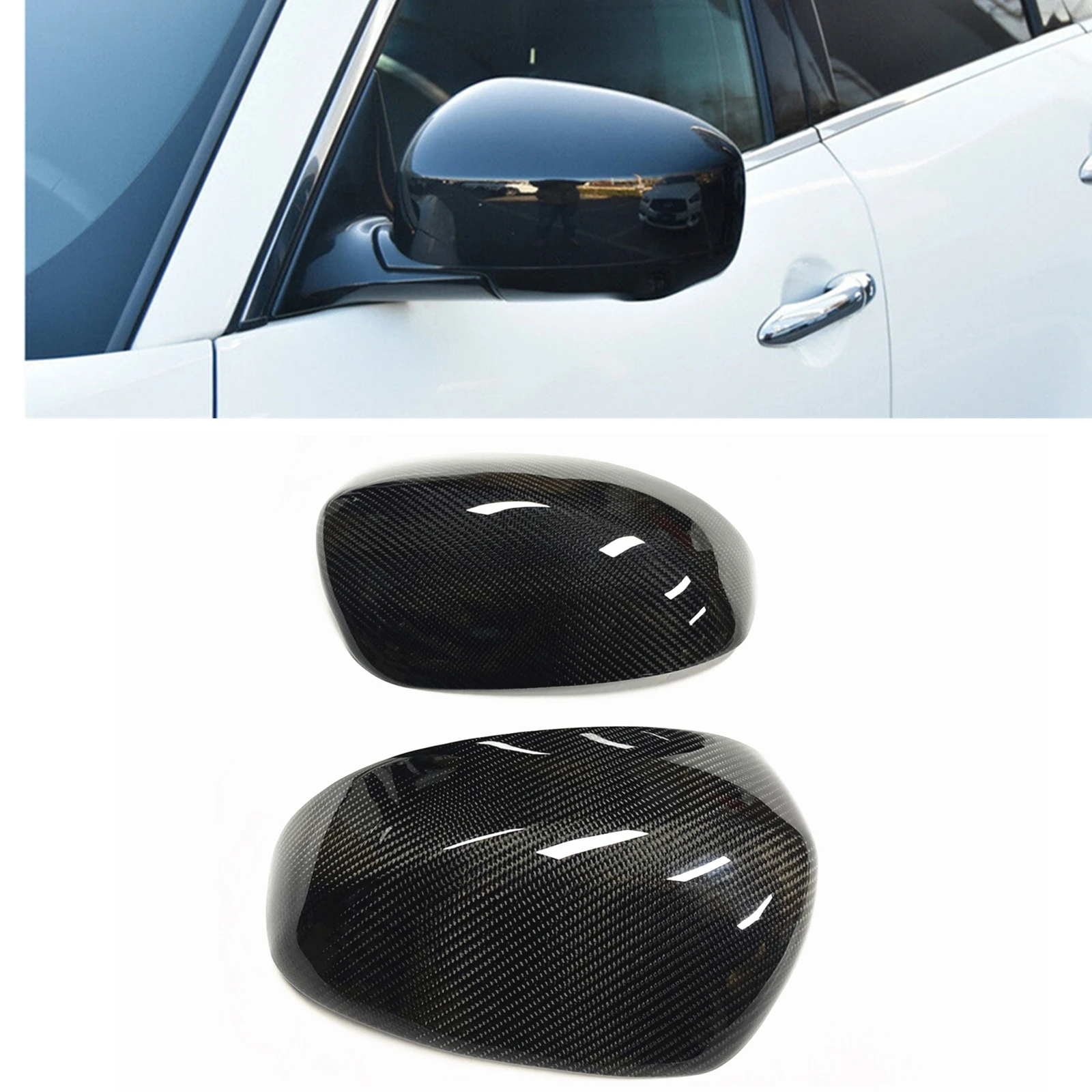 

Car Mirror Cover Exterior Door Side Rear View Cap Case Reverse Shell Add On Auto Accessories For Infiniti FX35 EX37 2009-2014