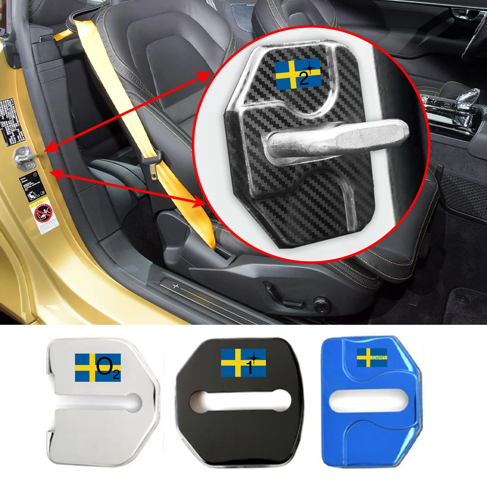 Copertura Della Serratura Della Portiera Dell'Auto Emblemi Automatici Custodia Protettiva Adesivi Per Polestar 1 Polestar 2 Polestar 3 4 5 Ciano Acces