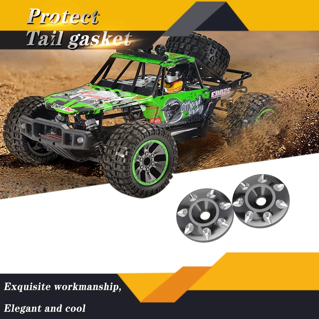 

2Pcs 2X RC Rear Wing Buttons Washer Alloy Sturdy Multi-functional Tail Protection Spacer Small Tail Gaskets Model Car Accessory