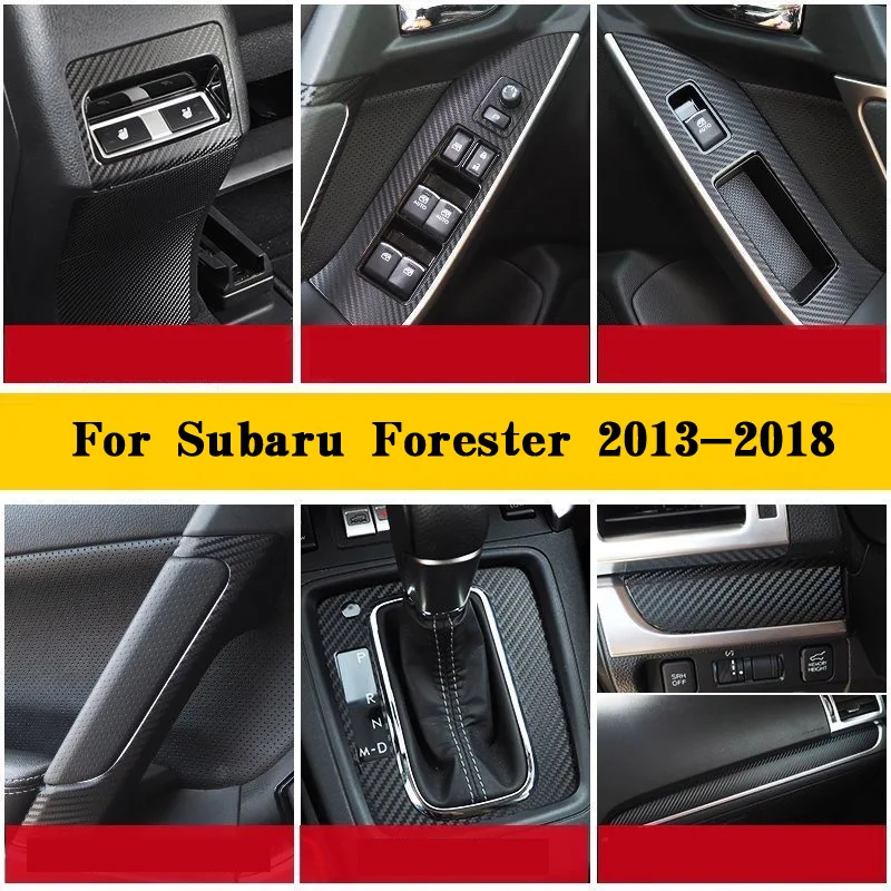 

3D/5D Carbon Fiber Car Interior Center Console Cover Color Change Molding Sticker Decals For Subaru Forester 2013-2018