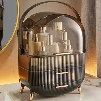 Lid Drawers Makeup Organizer Dustproof Box Storage Skincare for Vanity Large Display Brushes Cosmetics With Cases Holder