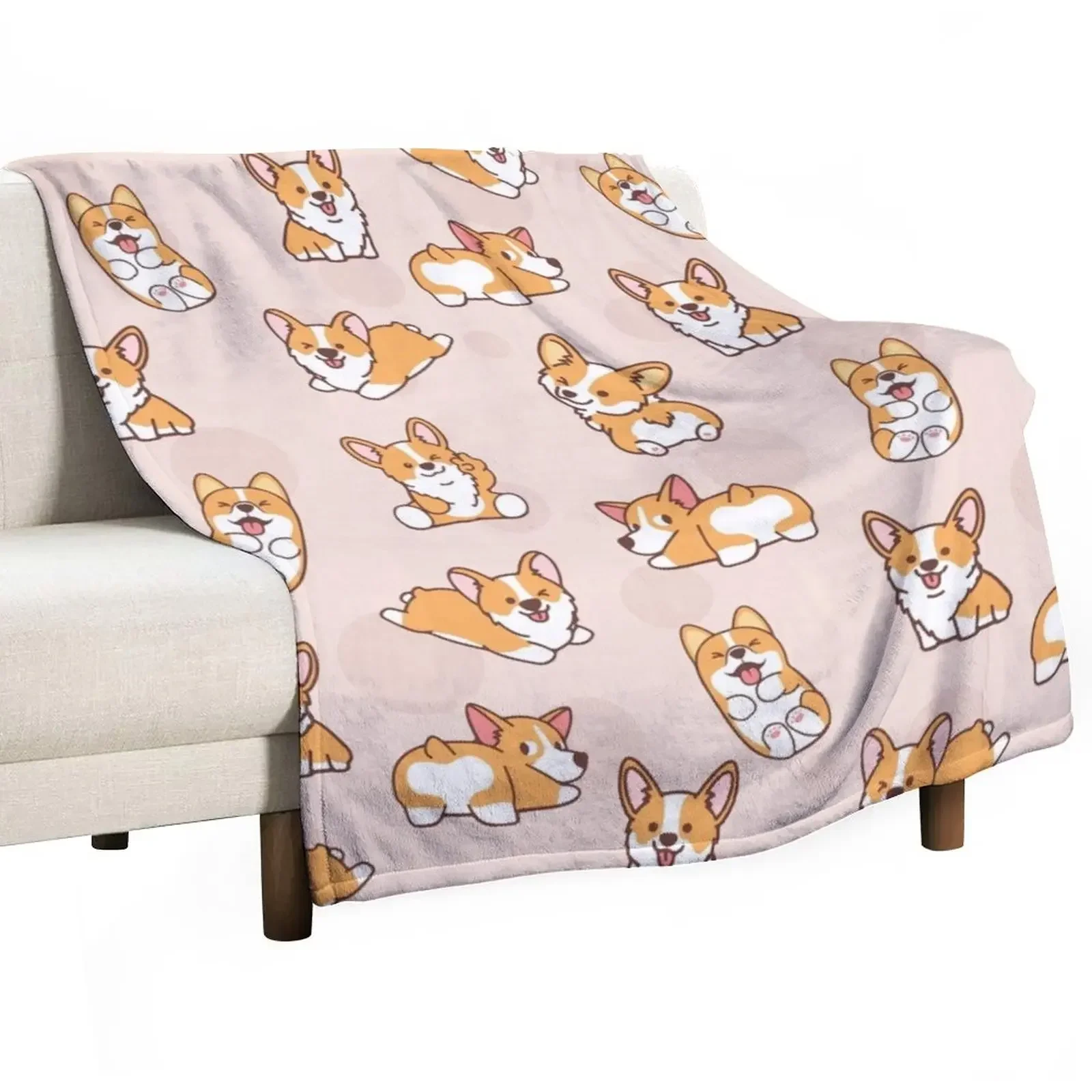 

Corgi Puppy Fun Throw Blanket heavy to sleep Soft Blankets