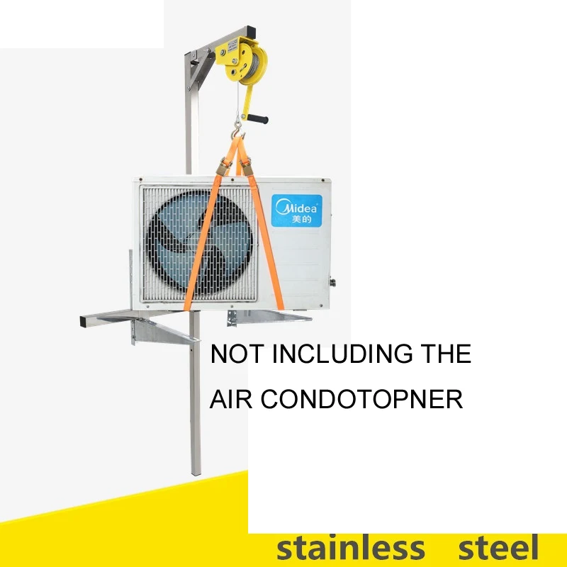 Manual Air Conditioner Out Door Installation Assembly Fix Lifting Tool Stainless Steel Crane Folding Self-Locking Winch Hanger