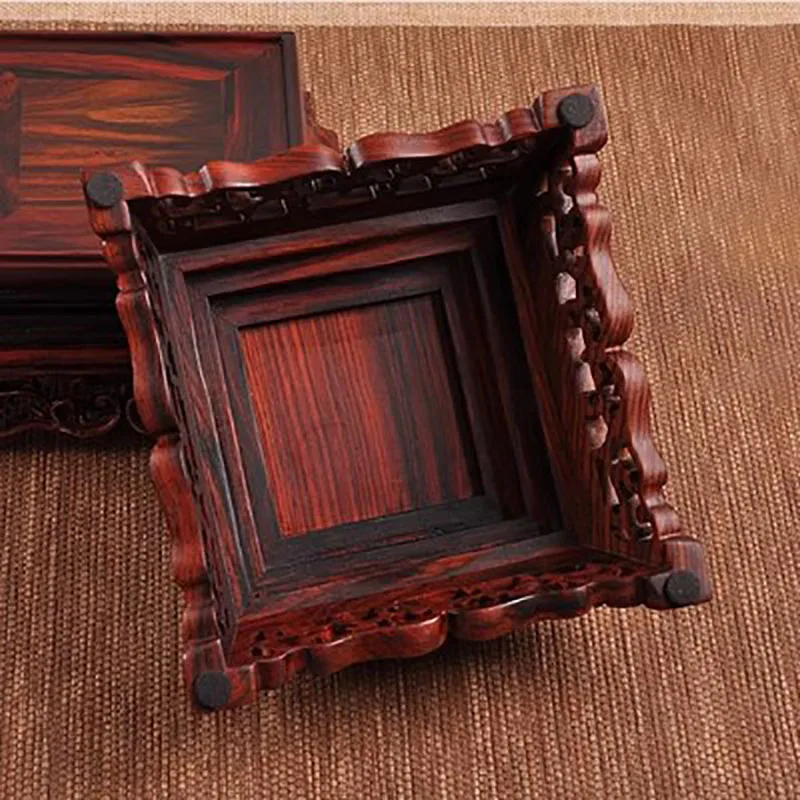 Solid Wood Square Antique Stationery Seal, strange Stone, Jade Ware, Tea Pot, Vase, Bonsai Decoration Base, Wooden Pallet