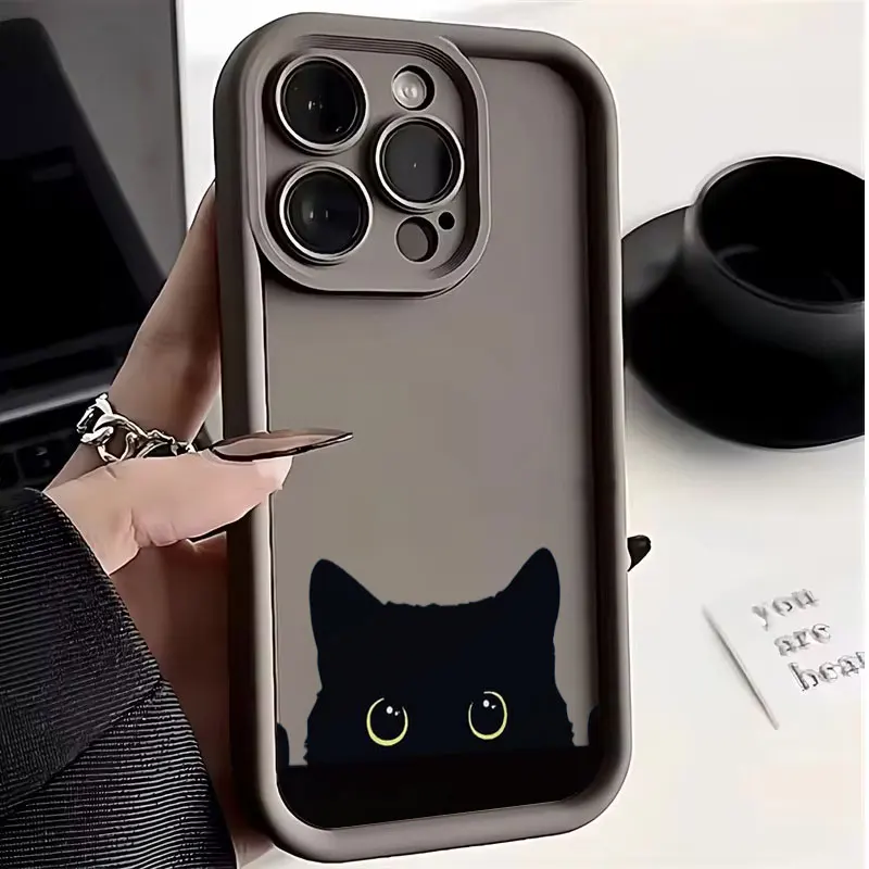 Black Cat Graphic Shockproof Soft Matte Phone Case Cover
