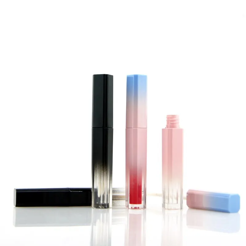 

Empty 3.5ml Square Gradient Black Pink Lip Gloss Tube Cosmetic Container Bottle 50pcs