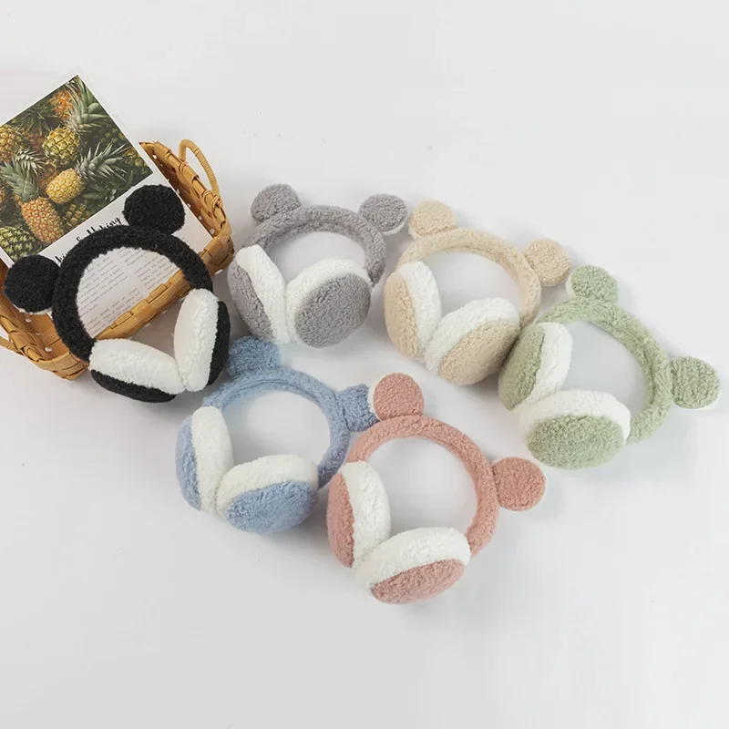 Warm Earmuffs Fur Earmuffs Cute Bear Ears Plush Earmuffs Children Cartoon Animals Winter Warm Ear Warmers Women Men Faux Furry Earmuffs Headband Ear Covers