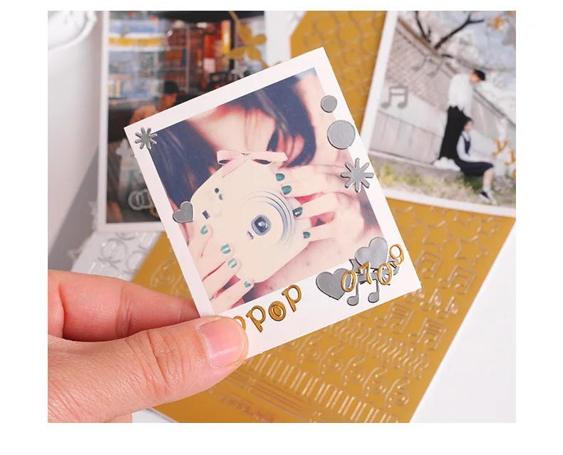 1 Pcs Waterproof Durable Korean Golden Silver English Letter Digital Stickers diy Label for Photos Albums Decoration