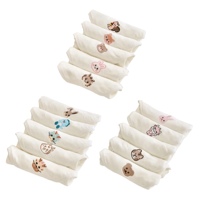 

Soft and Breathable Infants Hand Cleaning Cloths, Set of 5pcs Baby Teething Bib Drooling Bib Wash Towel Toddlers Gift