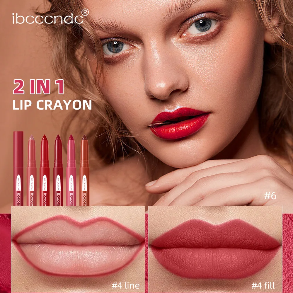 Lip Crayon 12 Colors Waterproof Lip Liner Pencil Matte Sexy Red Velvet Lipsticks for Women Make Up Long Lasting Cosmetics