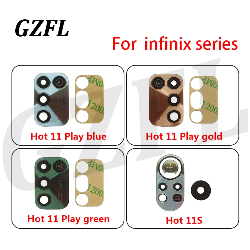 

1Set For infinix Hot 11 Play blue gold green infinix 11S Rear Back Camera Glass Lens Cover With Ahesive Sticker