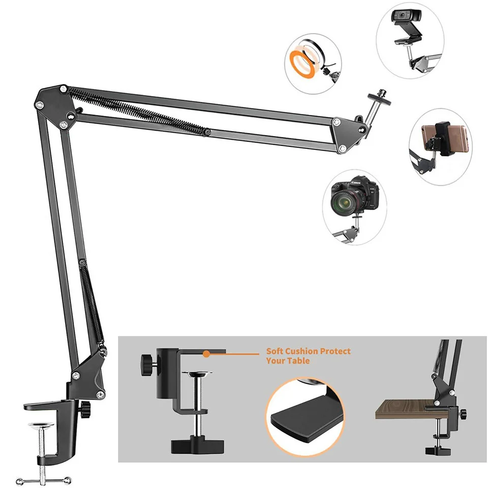 kit de iluminação para pacotes de luz led com braço suporte para estúdio para streaming ao vivo