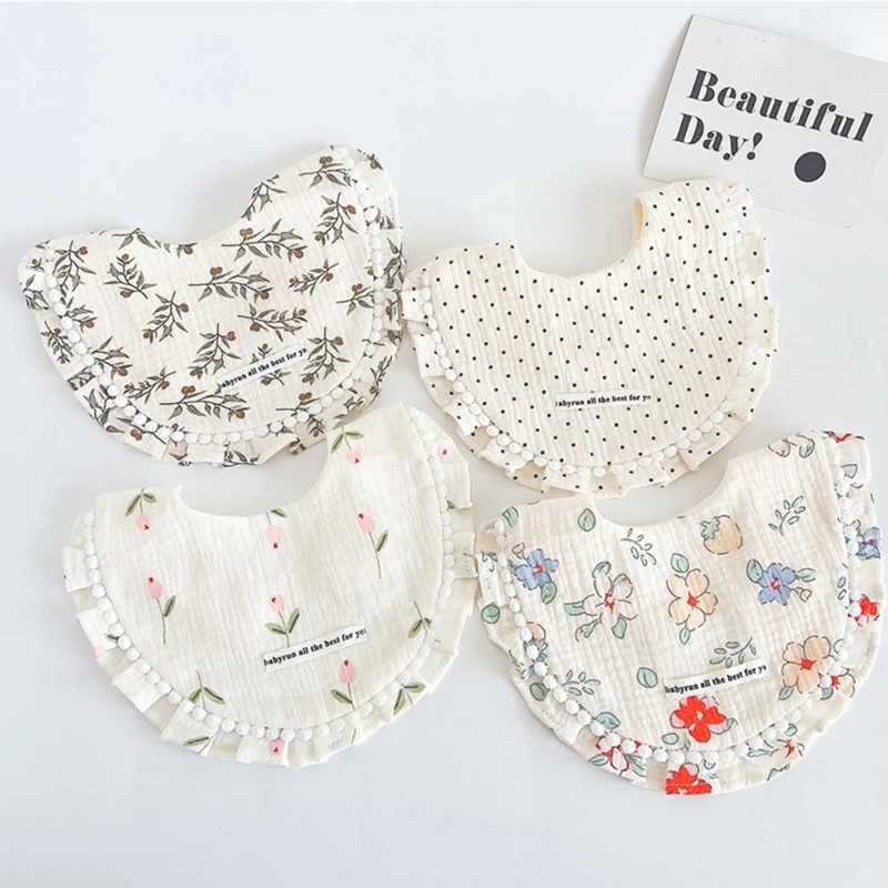 

Cotton Saliva Towel Cartoon Print Baby Feeding Bib for Newborn Drooling Bib