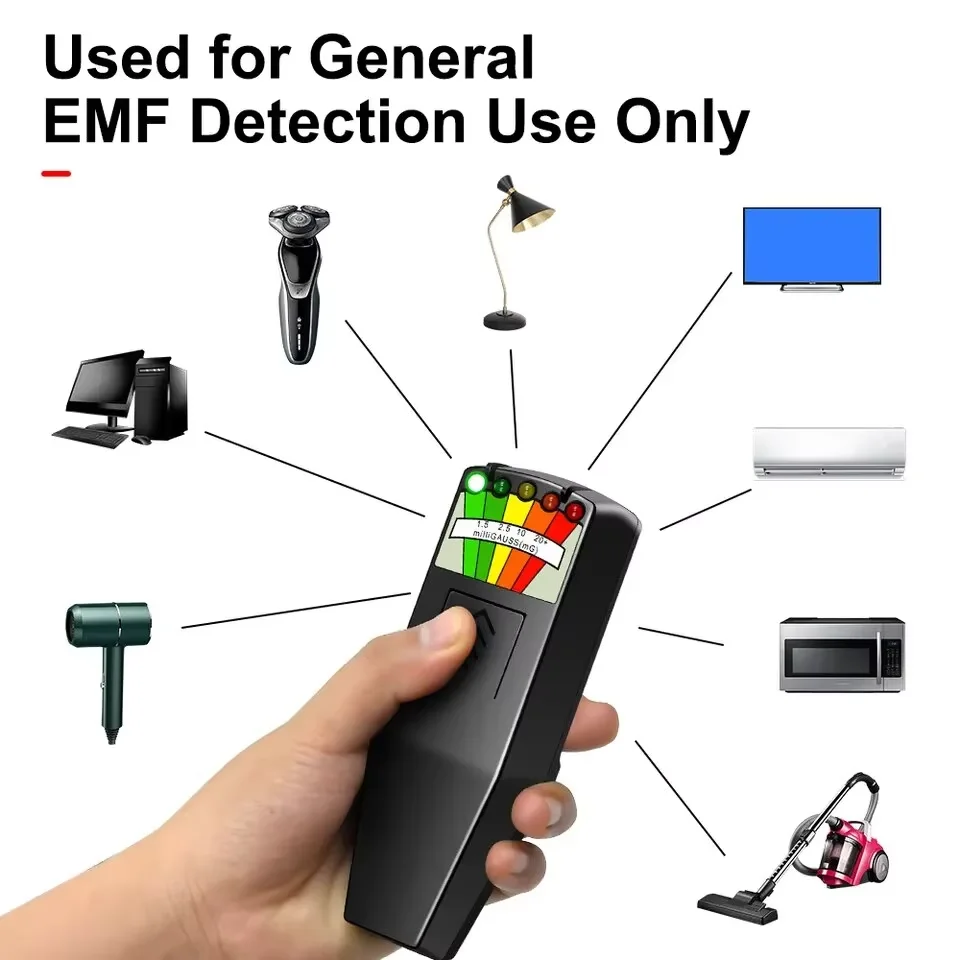 5 LED 자기장 감지기 라이트 EMF 미터 유령 탐사 초자연 현상 장비 테스터 휴대용 (BeBosLook)