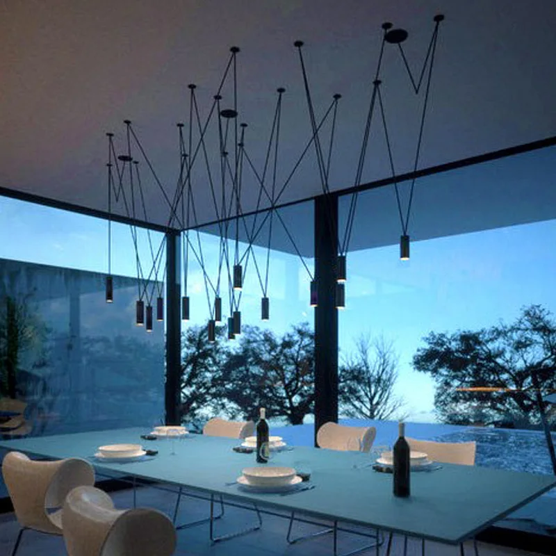 

Match by VIBIA Chandelier Vintage Design black line light For Bedroom Living Room Bar Hotel Decoration Geometric dining room lig