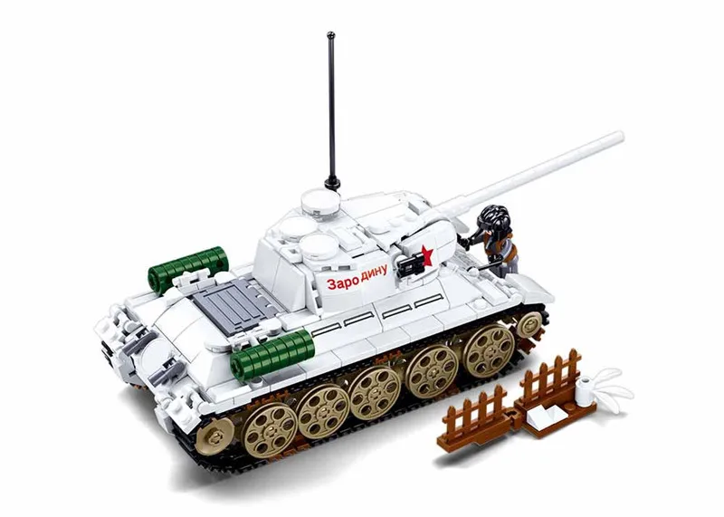 518PCS Soviet Union WW2 Military T34-85 Medium Tank Model Bricks Soldier Figures Building Blocks Sets Educational Toys For Boys - Image 5