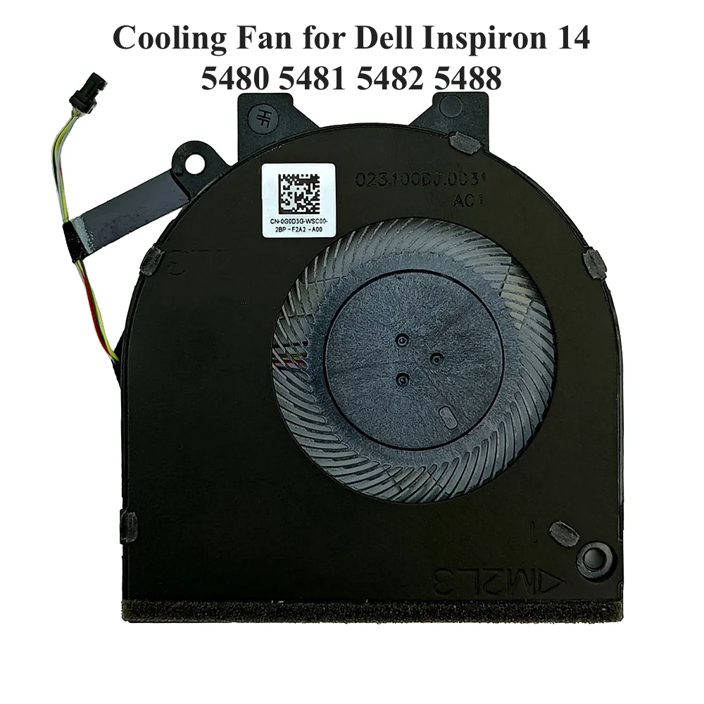 Computer Cooling Fan CPU Cooler Fan 5V 4 pin 0G0D3G for Dell Inspiron 14 5480 5481 5482 5488 023.100DJ.0011 connector